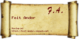 Feit Andor névjegykártya